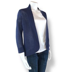 Tommy Bahama Blue Linen Open Front Cardigan Size M